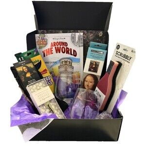 Mona Lisa Art Lovers-Travel Gift Box/Basket – Care Package - Holidays Christmas